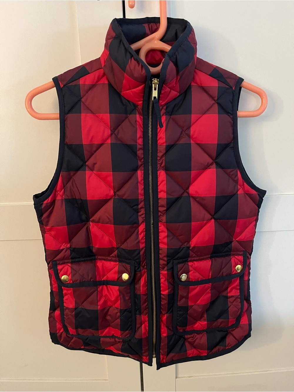 J. Crew Quilted Buffalo Plaid Vest